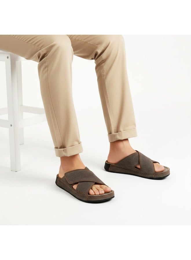 Stylish men's slippers with a modern and comfortable design – genuine leather and non-slip orthopedic sole, available in various sizes and colors. - Image 1